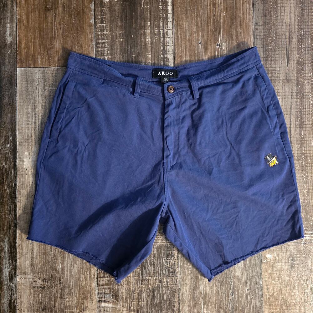 Akoo Kilimanjaro Navy Blue Raw Hem Chino Shorts Mens' Size 36